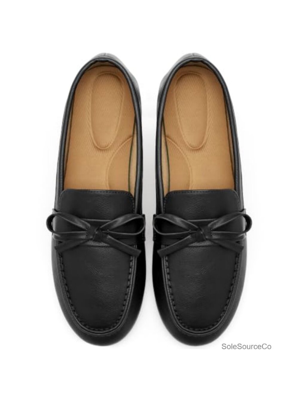 Womens Loafers Round Toe Slip On Faux Leather Comfort Flats for Work